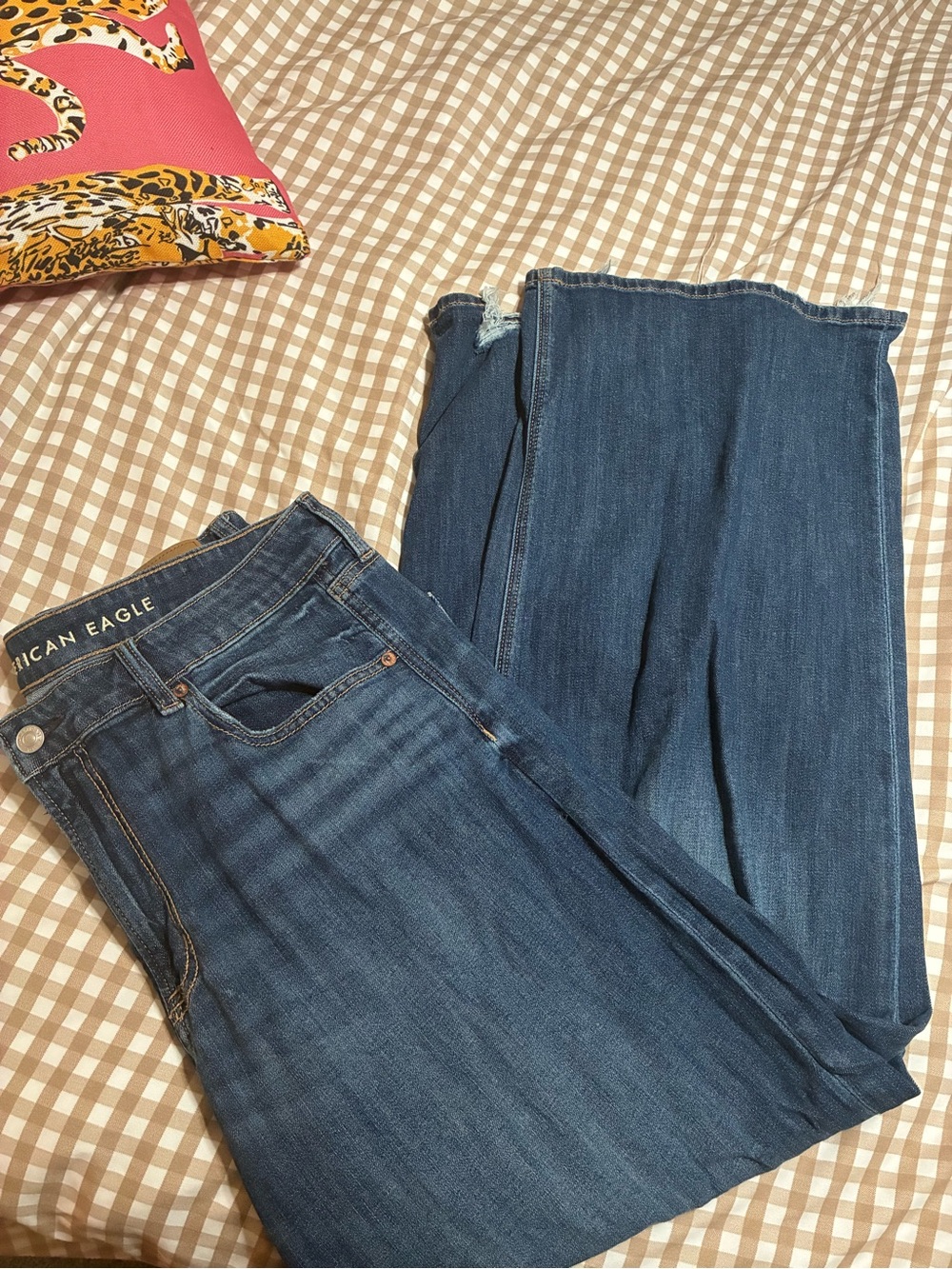 American Eagle Outfitters Women's Dark Blue Wide Leg Jeans - Picture 3 of 3